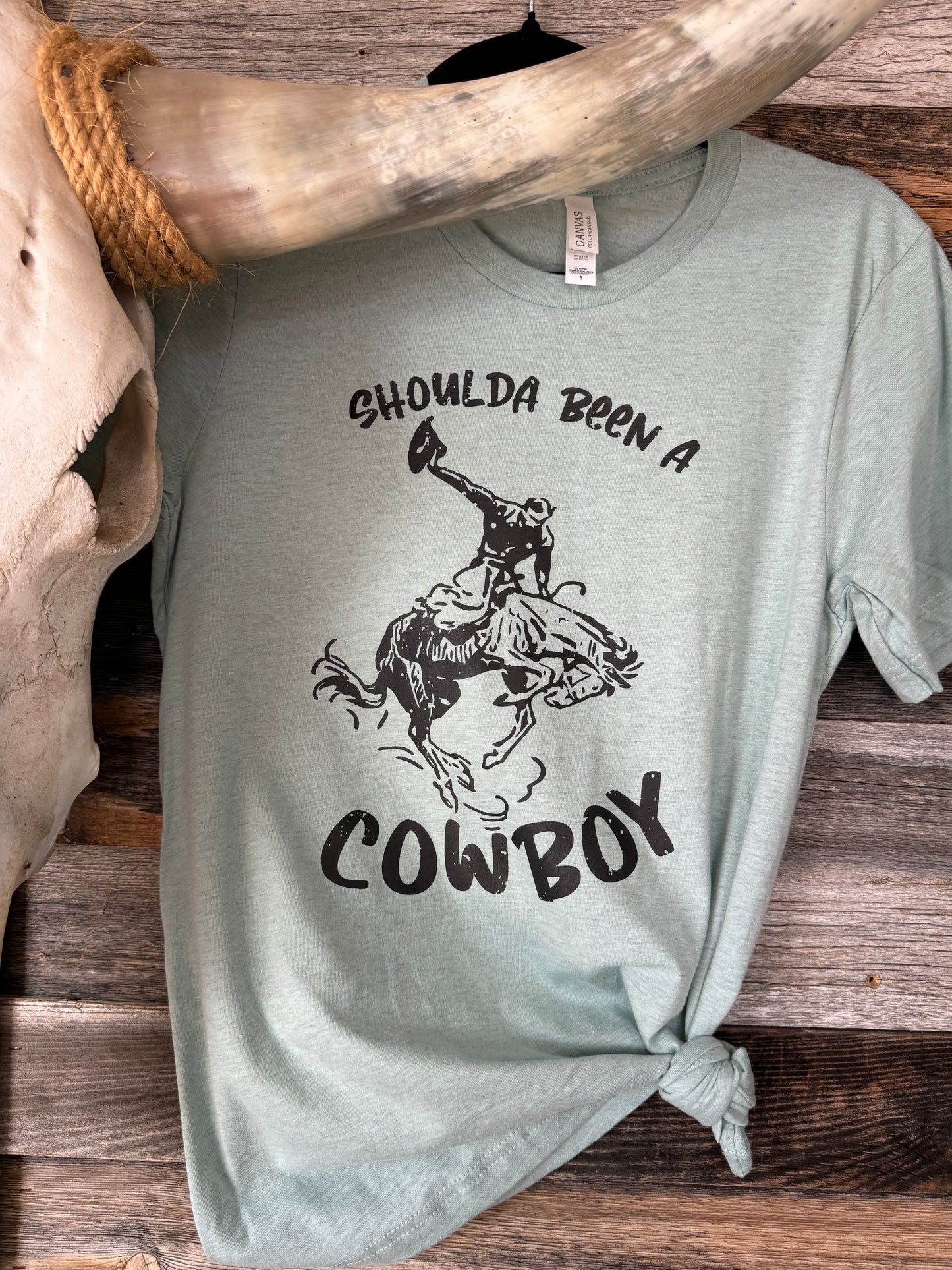 Shoulda Been a Cowboy Screen Print Transfer- Black