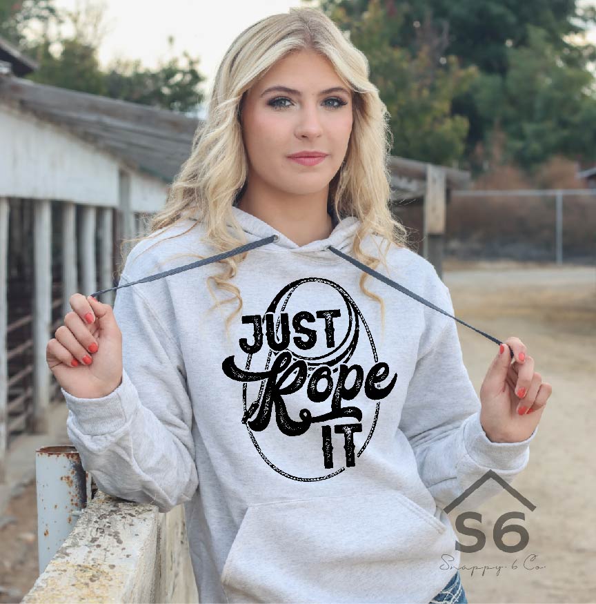 Just Rope It Screen Print Transfer- Black