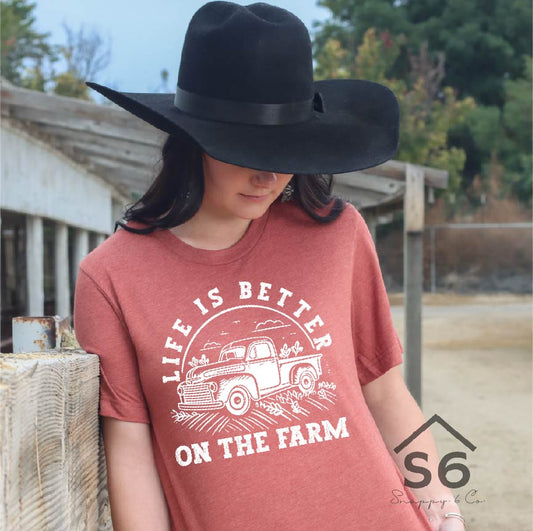 Life is Better on the Farm Screen Print Transfer- White P-3