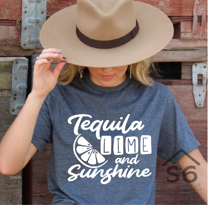 Tequila Lime & Sunshine Screen Print Transfer- White Q-12