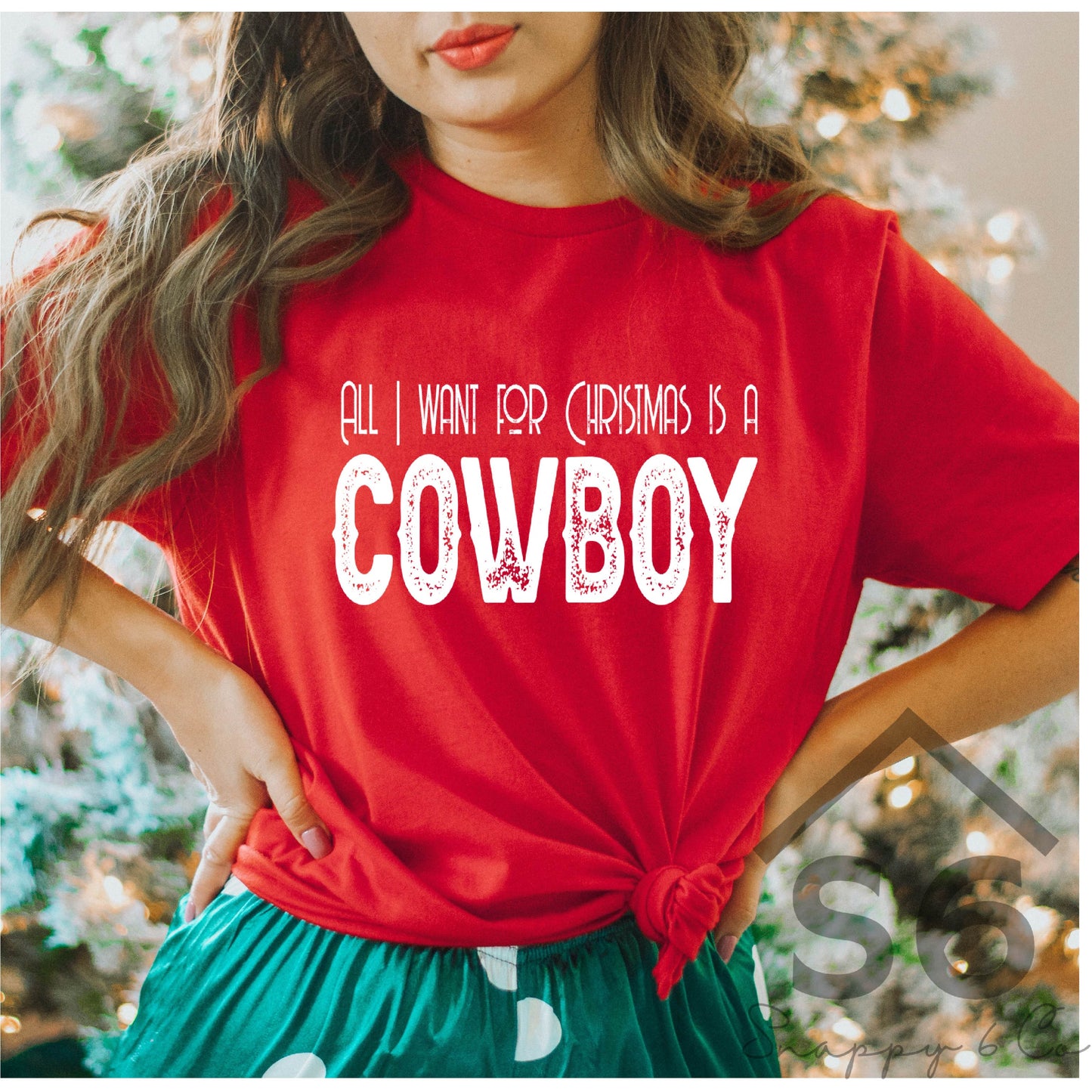 Christmas Cowboy White Screen Print Transfer