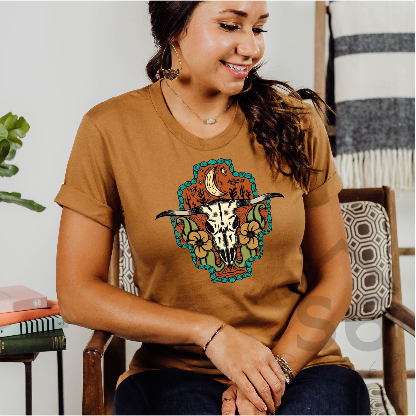 Flower Plant Screen Printed T-Shirt